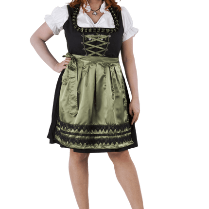 Zwart Groene Dirndl Jurk Oktoberfest Dames van Haus Huberts koop je bij Partywinkel