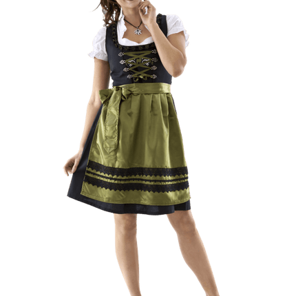 Zwart Groene Dirndl Jurk Oktoberfest Dames van Haus Huberts koop je bij Partywinkel