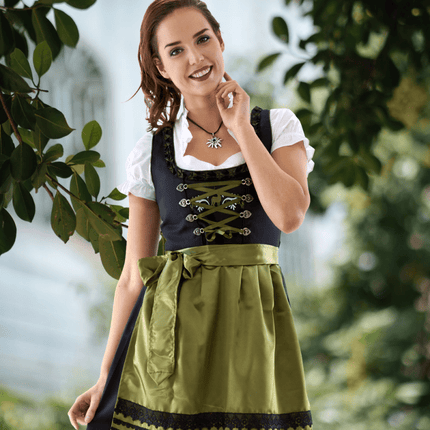 Zwart Groene Dirndl Jurk Oktoberfest Dames van Haus Huberts koop je bij Partywinkel