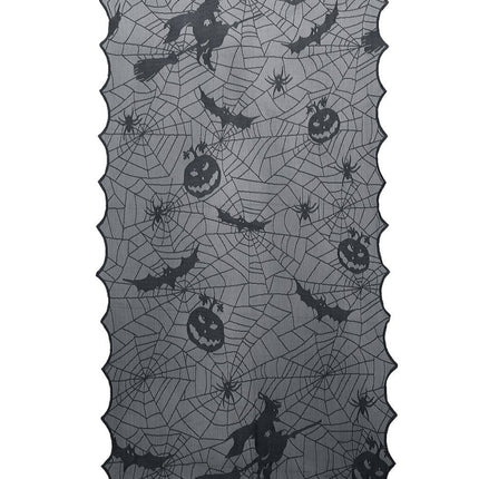 Zwart Halloween Deurgordijn Kant 1,94m van Fiestas Guirca koop je bij Partywinkel