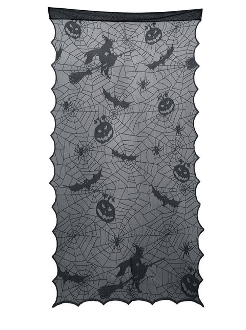 Zwart Halloween Deurgordijn Kant 1,94m van Fiestas Guirca koop je bij Partywinkel