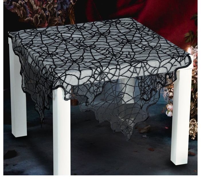 Zwart Halloween Tafelkleed Kant 1m van Fiestas Guirca koop je bij Partywinkel