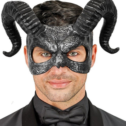 Zwart Oogmasker Hoorns van Widmann koop je bij Partywinkel