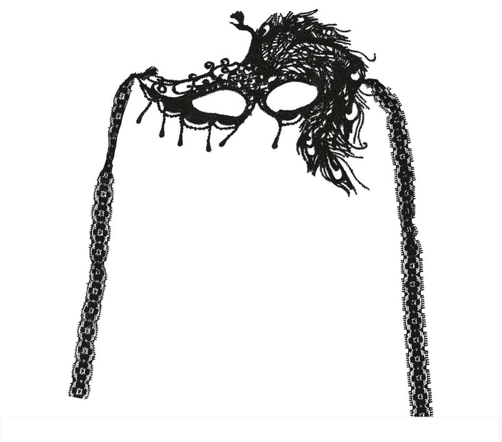 Zwart Oogmasker Kant Half van Fiestas Guirca koop je bij Partywinkel