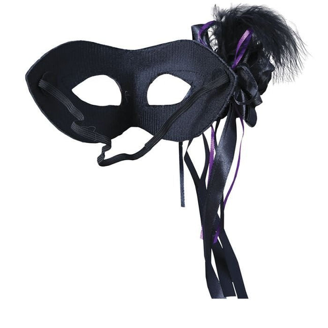 Zwart Oogmasker Veer van Fiestas Guirca koop je bij Partywinkel