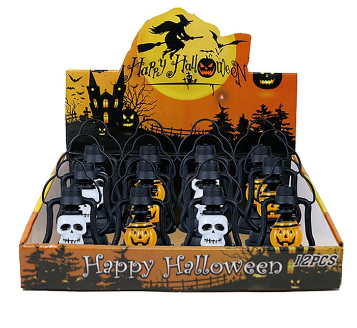 Zwart Oranje Halloween Tafeldecoratie Pompoen Lantaarn 10cm van Fiestas Guirca koop je bij Partywinkel