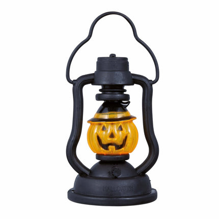 Zwart Oranje Halloween Tafeldecoratie Pompoen Lantaarn 10cm van Fiestas Guirca koop je bij Partywinkel