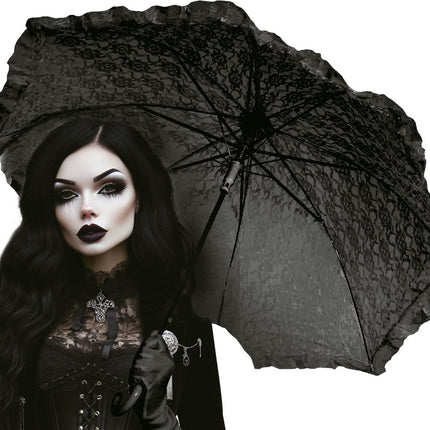 Zwart Paraplu Gothic van Fiestas Guirca koop je bij Partywinkel