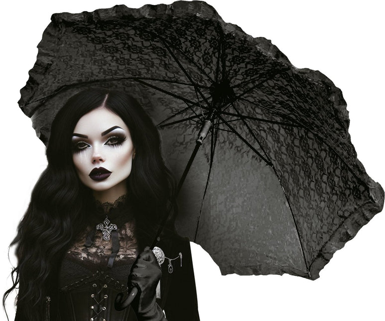 Zwart Paraplu Gothic van Fiestas Guirca koop je bij Partywinkel