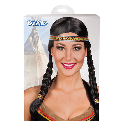 Zwart Pruik Kewanee Met Haarband van Boland koop je bij Partywinkel