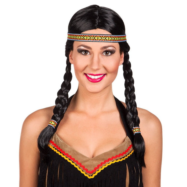 Zwart Pruik Kewanee Met Haarband van Boland koop je bij Partywinkel