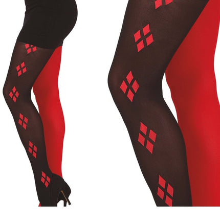 Zwart Rode Legging Harley Quin van Fiestas Guirca koop je bij Partywinkel