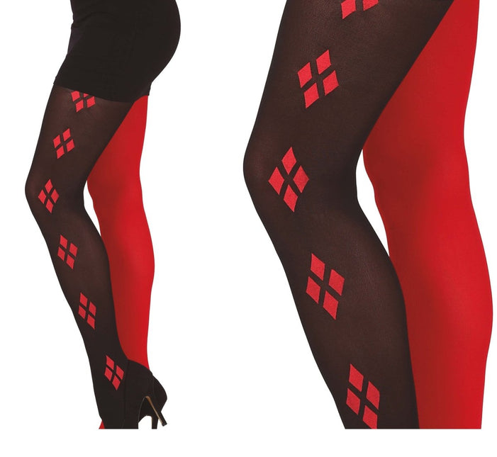 Zwart Rode Legging Harley Quin van Fiestas Guirca koop je bij Partywinkel