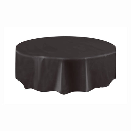 Zwart Tafelkleed Rond 2,13m van Unique koop je bij Partywinkel