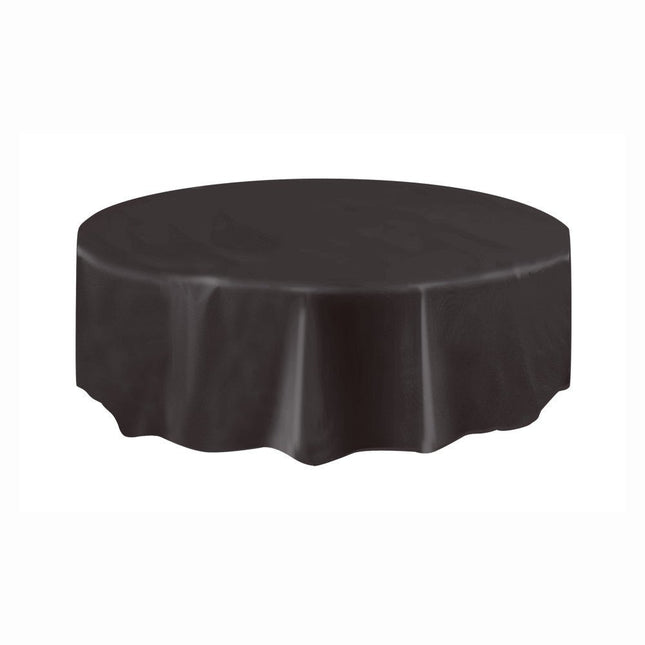 Zwart Tafelkleed Rond 2,13m van Unique koop je bij Partywinkel