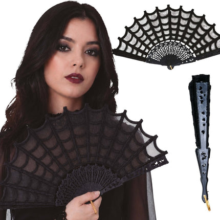 Zwart Waaier Gothic van Fiestas Guirca koop je bij Partywinkel
