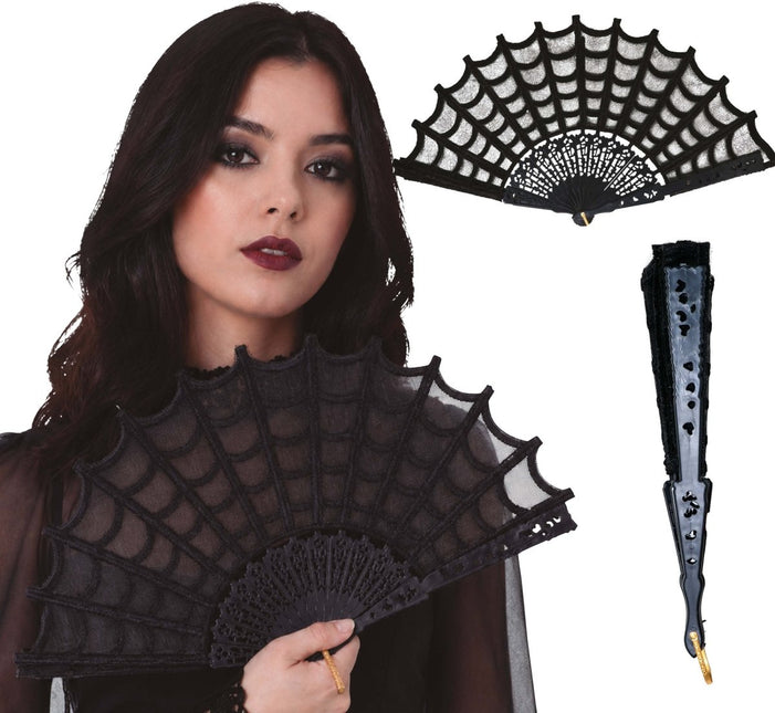 Zwart Waaier Gothic van Fiestas Guirca koop je bij Partywinkel