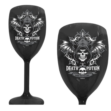 Zwart Wijnglas Death Potion van Fiestas Guirca koop je bij Partywinkel