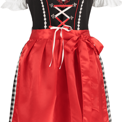 Zwart Witte Dirndl Jurk Oktoberfest Dames Geruit van Haus Huberts koop je bij Partywinkel