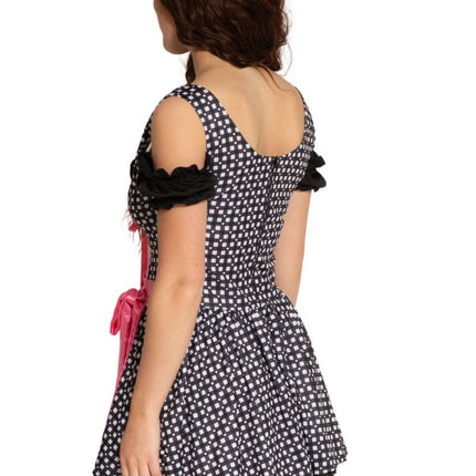 Zwart Witte Dirndl Jurk Oktoberfest Olivia van Partychimp koop je bij Partywinkel