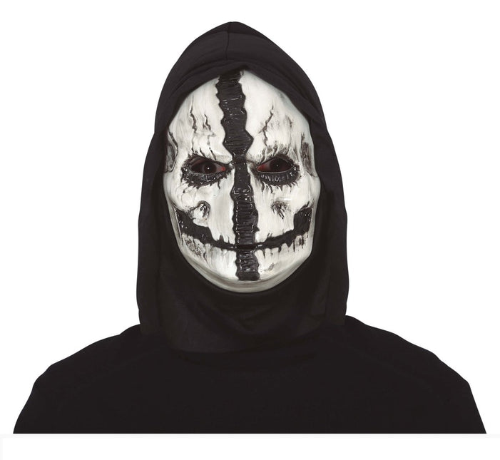 Zwart Witte Halloween Masker Schedel van Fiestas Guirca koop je bij Partywinkel