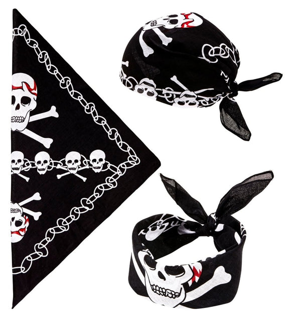 Zwart Witte Piraten Bandana van Widmann koop je bij Partywinkel