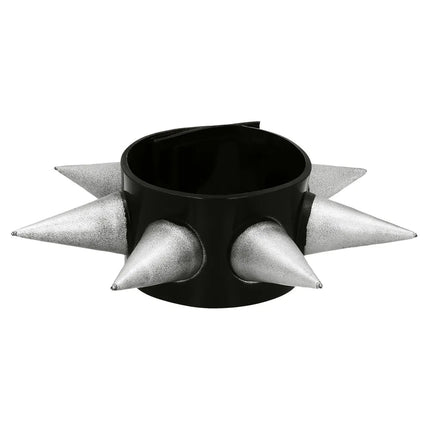Zwart Zilveren Armband Spikes van Boland koop je bij Partywinkel