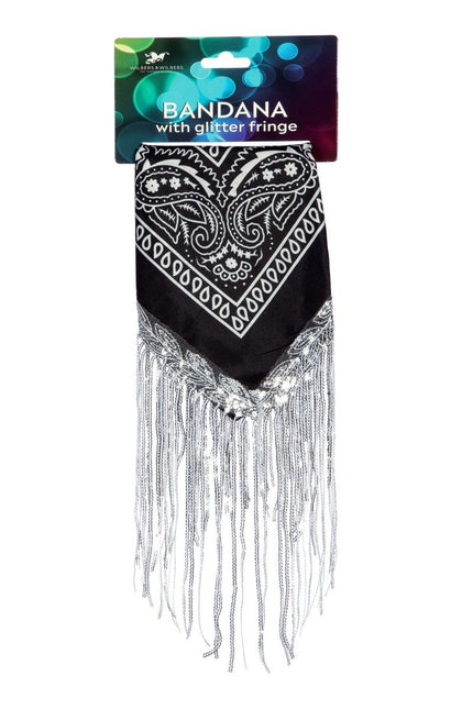 Zwart Zilveren Bandana Strass Franjes van Wilbers & Wilbers koop je bij Partywinkel