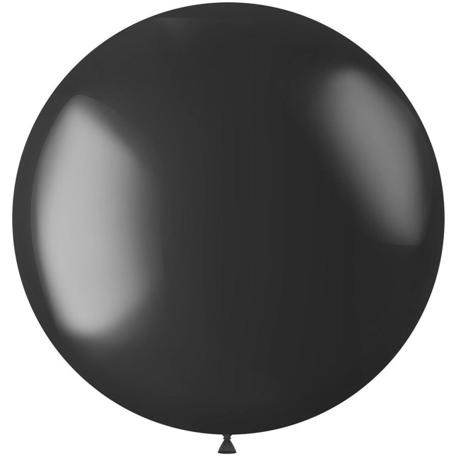 Zwarte Ballon Metallic Onyx Black 80cm van Folat koop je bij Partywinkel