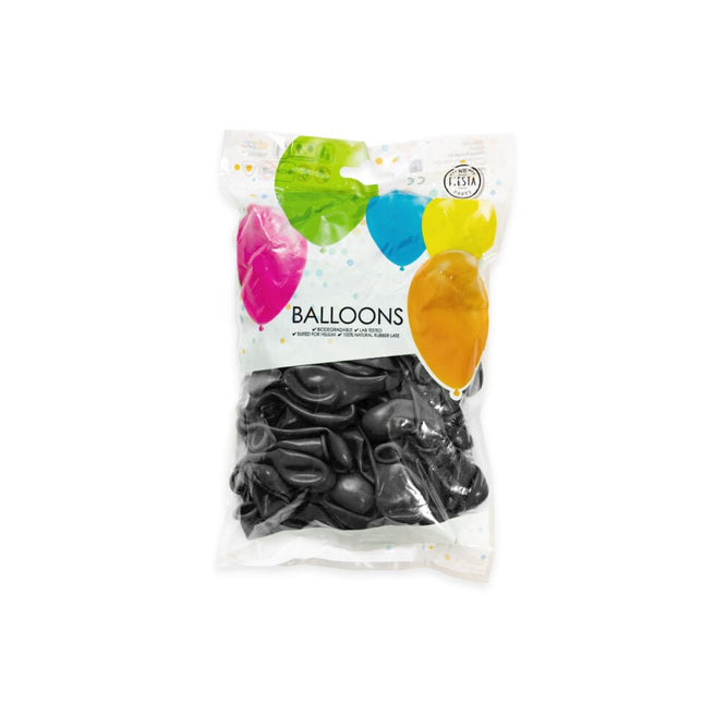 Zwarte Ballonnen Metallic 13cm 100st van WeFiesta koop je bij Partywinkel