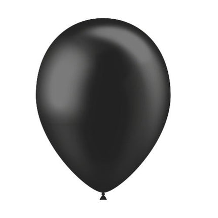 Zwarte Ballonnen Metallic 25cm 10st van Balloonia koop je bij Partywinkel