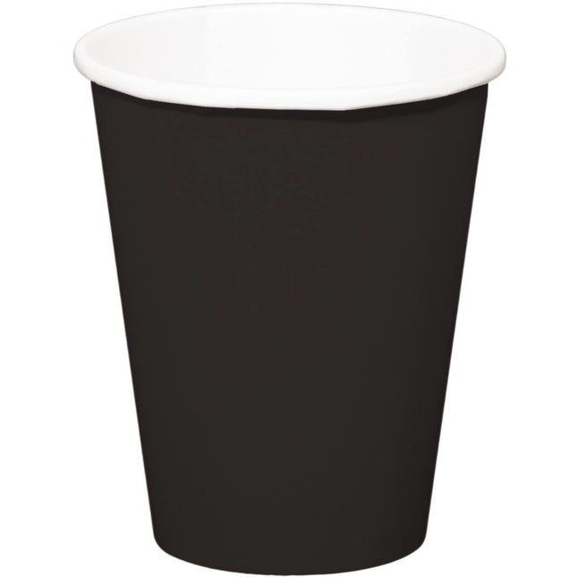 Zwarte Bekers Karton 350ml 8st van Folat koop je bij Partywinkel
