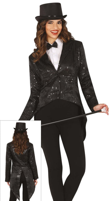 Zwarte Blazer Dames Pailletten van Fiestas Guirca koop je bij Partywinkel