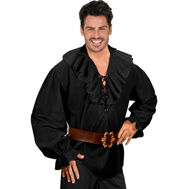Zwarte Blouse Heren Piraten/Renaissance van Widmann koop je bij Partywinkel