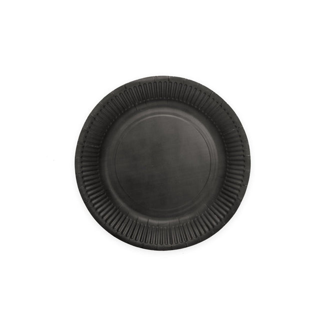 Zwarte Borden Papier 18cm 20st van WeFiesta koop je bij Partywinkel