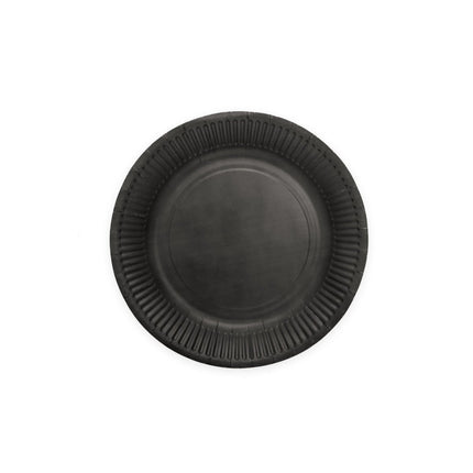 Zwarte Borden Papier 18cm 8st van WeFiesta koop je bij Partywinkel