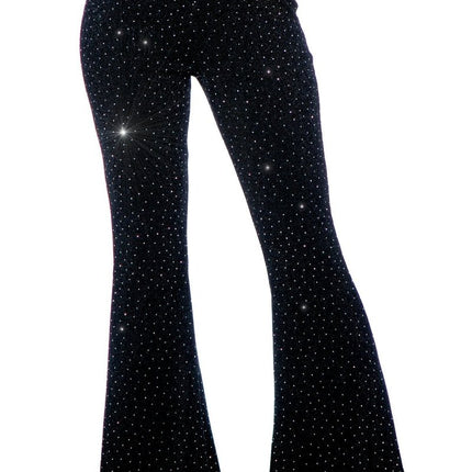 Zwarte Broek Dames Flared Glitter van Wilbers & Wilbers koop je bij Partywinkel
