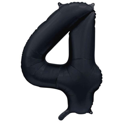 Zwarte Cijfer Ballon 4 Jaar Glans 86cm van WeFiesta koop je bij Partywinkel