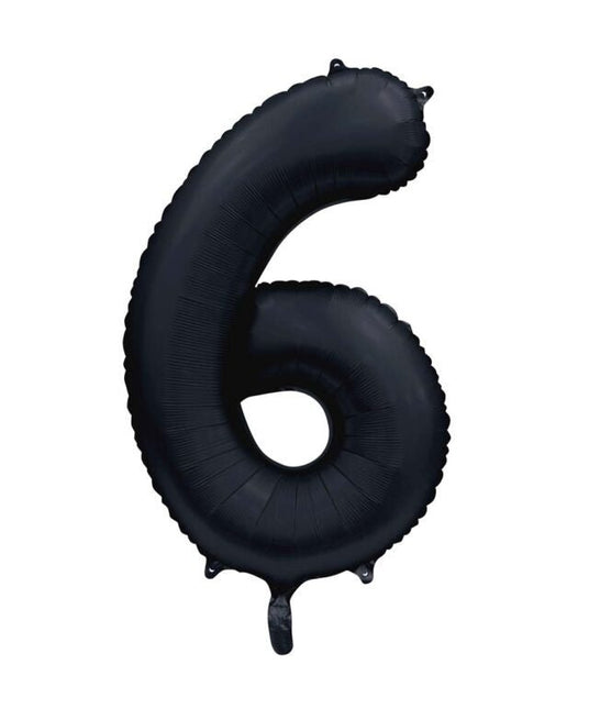 Zwarte Cijfer Ballon 6 Jaar Glans 86cm van WeFiesta koop je bij Partywinkel