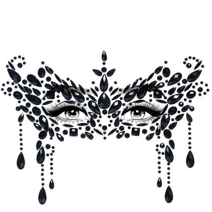 Zwarte Gezicht Stickers Masquerade Strass van Leg Avenue koop je bij Partywinkel