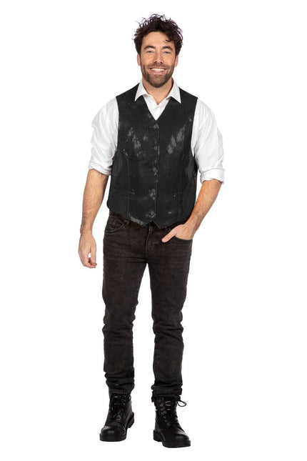 Zwarte Gilet Heren Pailletten van Wilbers & Wilbers koop je bij Partywinkel