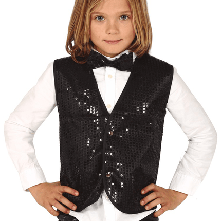 Zwarte Gilet Pailletten Kind van Fiestas Guirca koop je bij Partywinkel