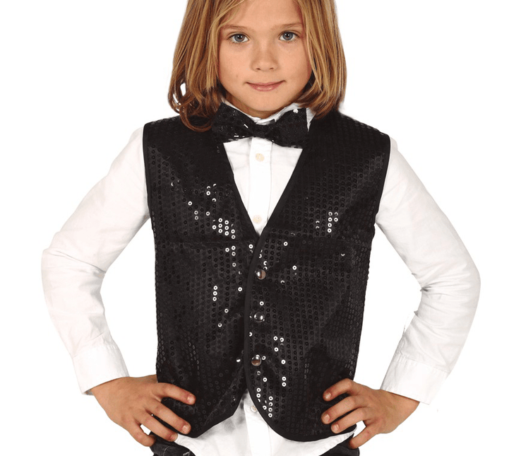 Zwarte Gilet Pailletten Kind van Fiestas Guirca koop je bij Partywinkel