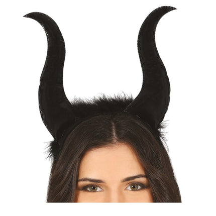 Zwarte Halloween Haarband Duivelhoorns van Fiestas Guirca koop je bij Partywinkel