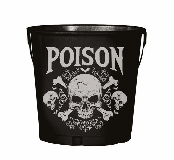Zwarte Halloween Tafeldecoratie Emmer van Fiestas Guirca koop je bij Partywinkel