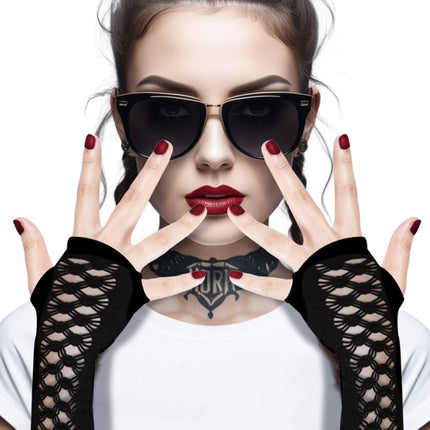 Zwarte Handschoenen Gothic van Fiestas Guirca koop je bij Partywinkel