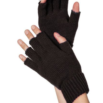 Zwarte Handschoenen Vingerloos van Wilbers & Wilbers koop je bij Partywinkel