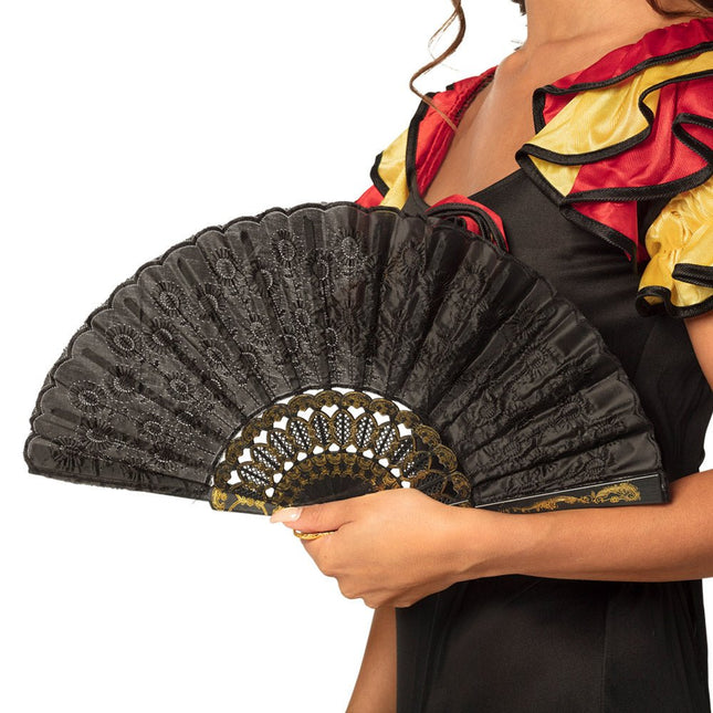 Zwarte Handwaaier 25cm van Boland koop je bij Partywinkel