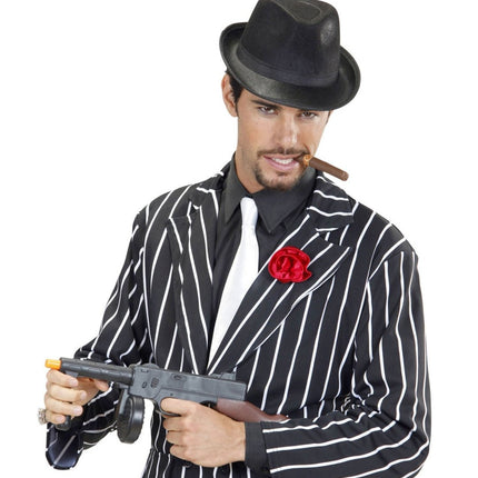 Zwarte Hoed Gangster Met Zwarte Band van Widmann koop je bij Partywinkel