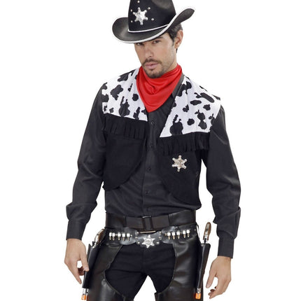 Zwarte Holster Cowboy Dubbel van Widmann koop je bij Partywinkel